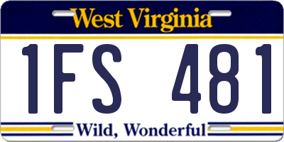 WV license plate 1FS481