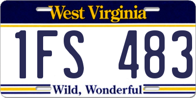 WV license plate 1FS483