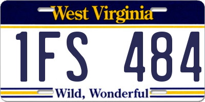 WV license plate 1FS484