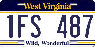 WV license plate 1FS487