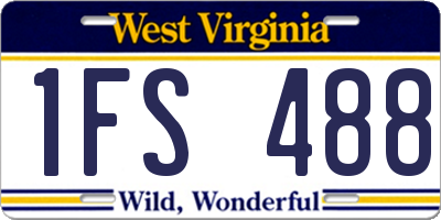 WV license plate 1FS488