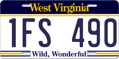 WV license plate 1FS490