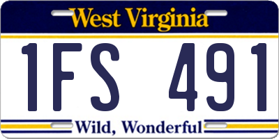 WV license plate 1FS491
