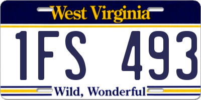 WV license plate 1FS493