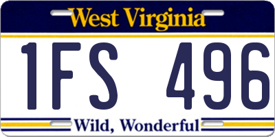 WV license plate 1FS496