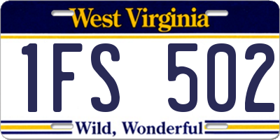 WV license plate 1FS502