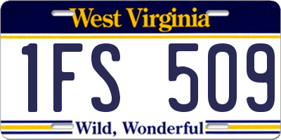 WV license plate 1FS509