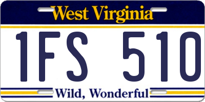 WV license plate 1FS510