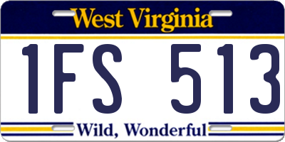 WV license plate 1FS513
