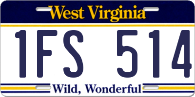 WV license plate 1FS514
