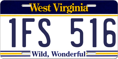 WV license plate 1FS516