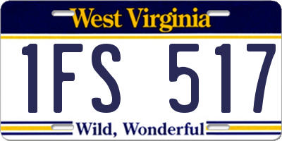WV license plate 1FS517