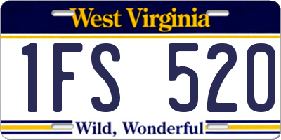 WV license plate 1FS520