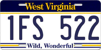 WV license plate 1FS522