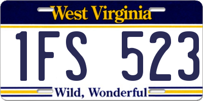 WV license plate 1FS523