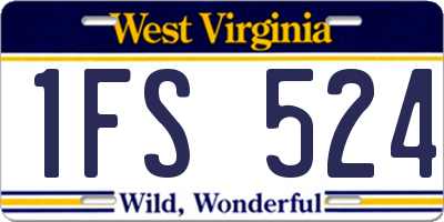 WV license plate 1FS524