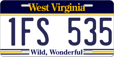 WV license plate 1FS535