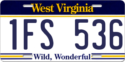 WV license plate 1FS536