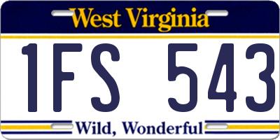 WV license plate 1FS543