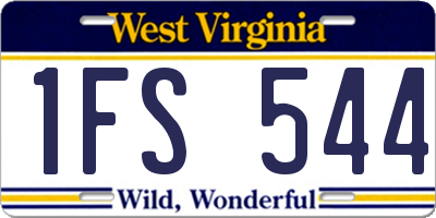WV license plate 1FS544