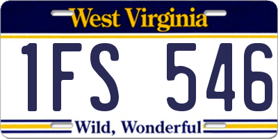 WV license plate 1FS546