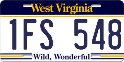 WV license plate 1FS548