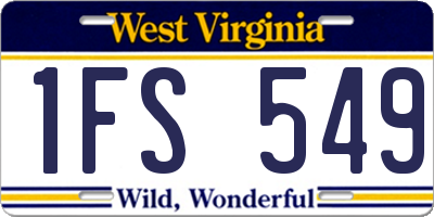 WV license plate 1FS549