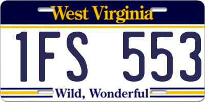 WV license plate 1FS553
