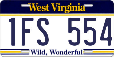 WV license plate 1FS554