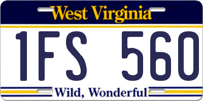 WV license plate 1FS560