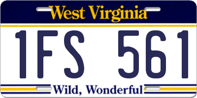WV license plate 1FS561