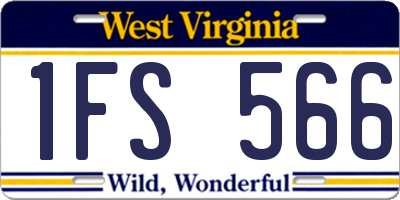 WV license plate 1FS566