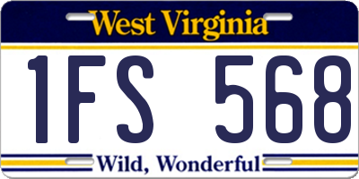 WV license plate 1FS568