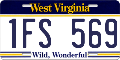 WV license plate 1FS569
