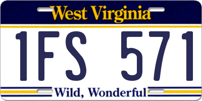 WV license plate 1FS571