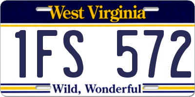 WV license plate 1FS572