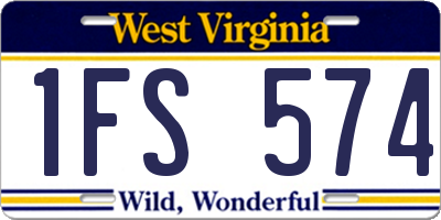 WV license plate 1FS574