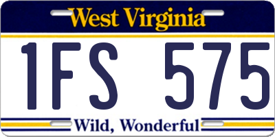 WV license plate 1FS575