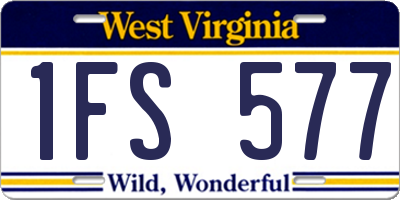 WV license plate 1FS577