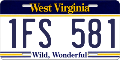 WV license plate 1FS581