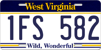 WV license plate 1FS582