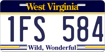 WV license plate 1FS584