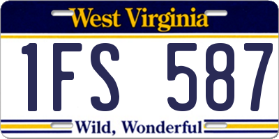 WV license plate 1FS587