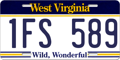 WV license plate 1FS589