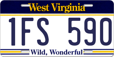 WV license plate 1FS590