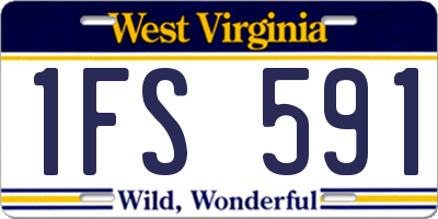 WV license plate 1FS591