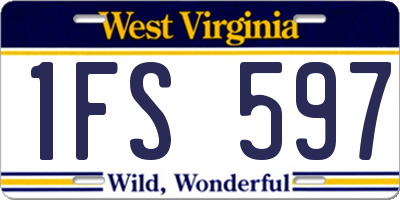 WV license plate 1FS597