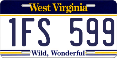 WV license plate 1FS599