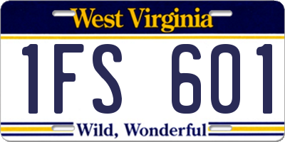 WV license plate 1FS601