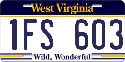 WV license plate 1FS603